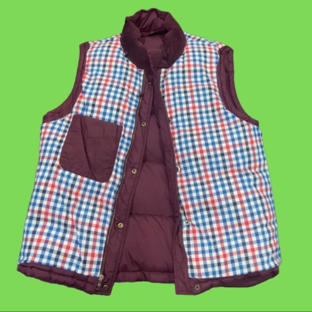 Jack Wills Reversible Maroon and Checkered Vest